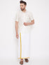 Men's Cream Silk Blend Ethnic Shirt